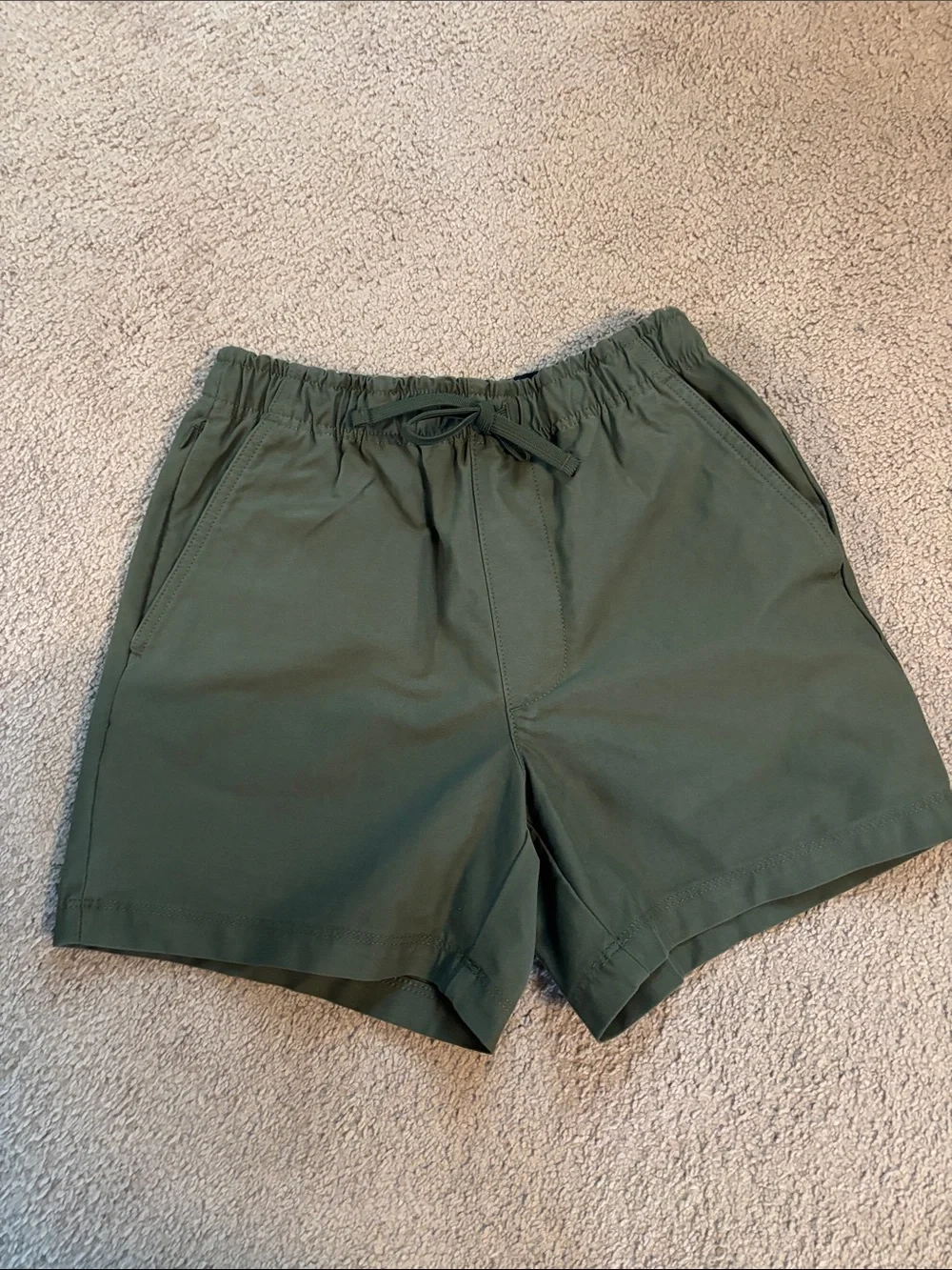 Men's Olive Green Casual Drawstring Shorts